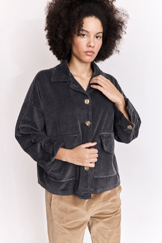 Veste boutonnée en velours