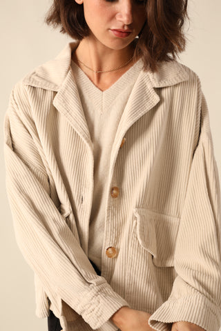 Veste boutonnée en velours