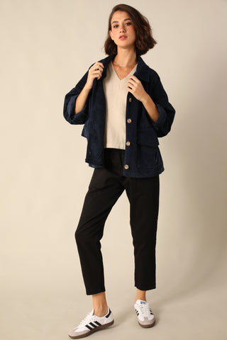 Veste boutonnée en velours