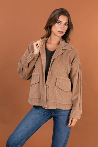 Veste boutonnée en velours