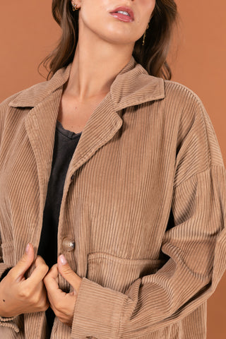 Veste boutonnée en velours