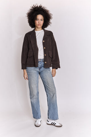 Veste boutonnée en velours