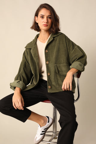 Veste boutonnée en velours