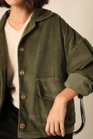 Veste boutonnée en velours