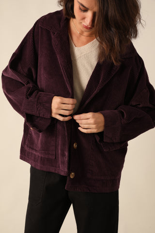 Veste boutonnée en velours