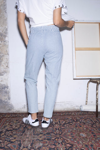 Pantalon carotte taille élastiquée
