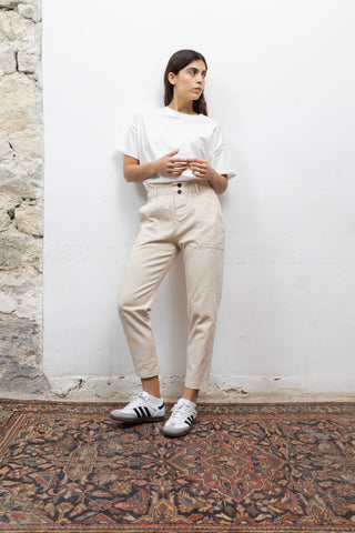 Pantalon carotte taille élastiquée