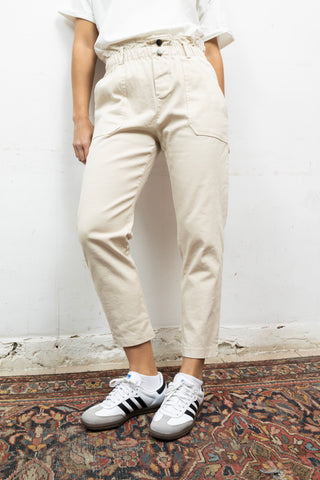 Pantalon carotte taille élastiquée