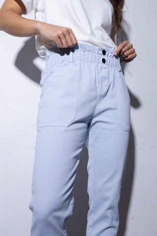 Pantalon carotte taille élastiquée
