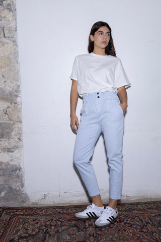 Pantalon carotte taille élastiquée