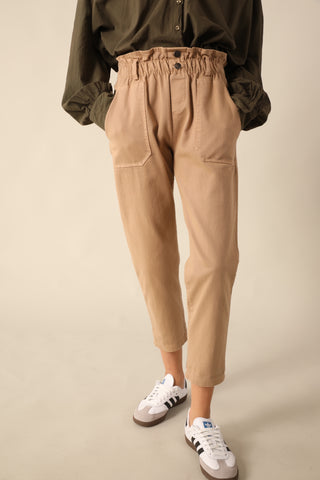 Pantalon carotte taille élastiquée