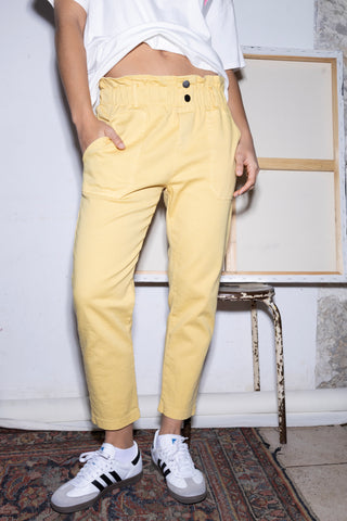Pantalon carotte taille élastiquée