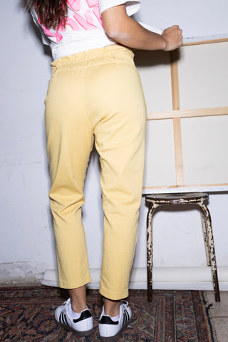 Pantalon carotte taille élastiquée