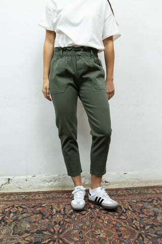 Pantalon carotte taille élastiquée
