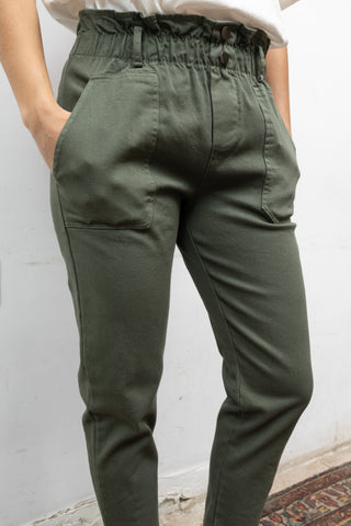 Pantalon carotte taille élastiquée