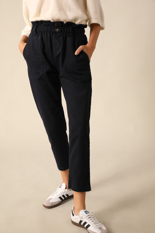 Pantalon carotte taille élastiquée