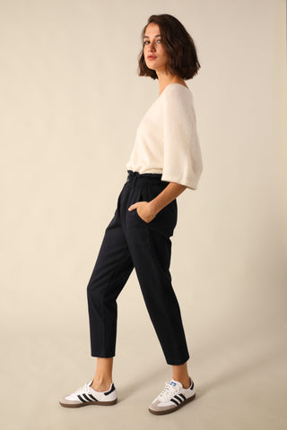 Pantalon carotte taille élastiquée