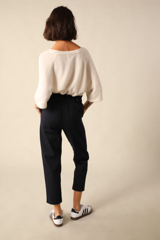 Pantalon carotte taille élastiquée