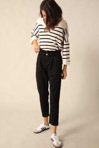 Pantalon carotte taille élastiquée