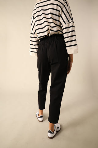 Pantalon carotte taille élastiquée