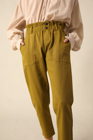 Pantalon carotte taille élastiquée