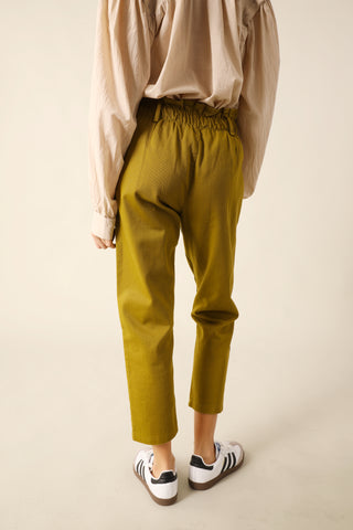 Pantalon carotte taille élastiquée