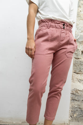 Pantalon carotte taille élastiquée