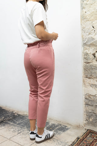 Pantalon carotte taille élastiquée