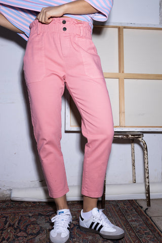 Pantalon carotte taille élastiquée