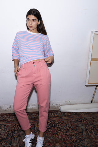 Pantalon carotte taille élastiquée