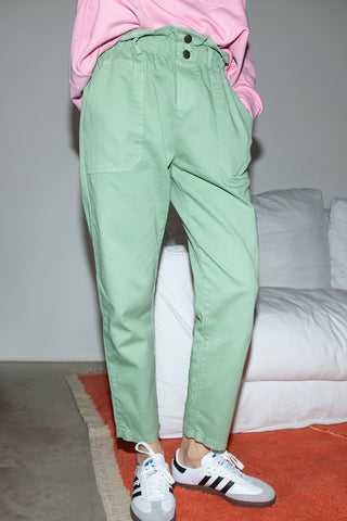 Pantalon carotte taille élastiquée