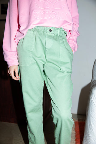 Pantalon carotte taille élastiquée