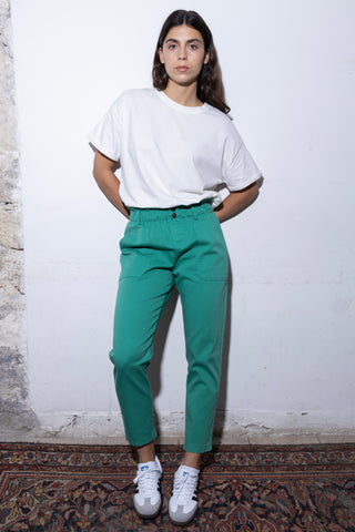 Pantalon carotte taille élastiquée