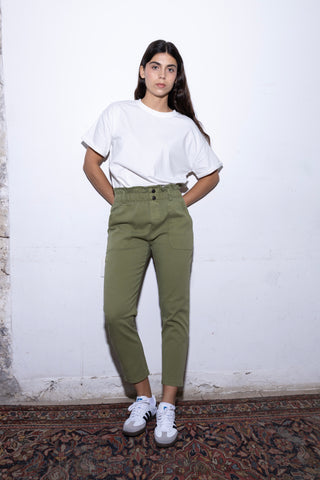 Pantalon carotte taille élastiquée