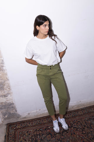 Pantalon carotte taille élastiquée