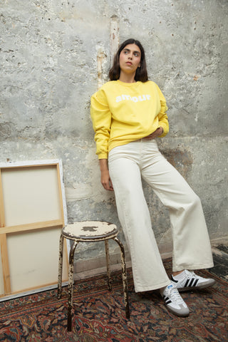 Pantalon en gabardine Wide leg