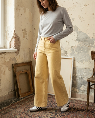 Pantalon en Gabardine Wide leg