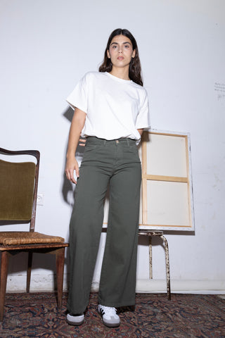 Pantalon en gabardine Wide leg