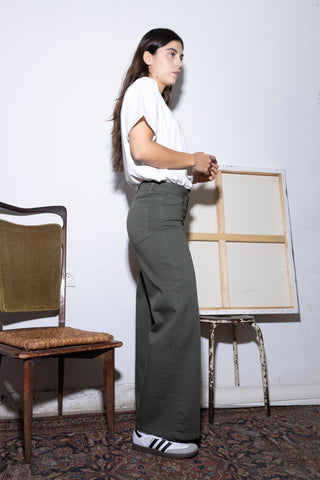 Pantalon en gabardine Wide leg