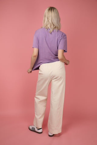 Jeans wide leg taille élastiquée