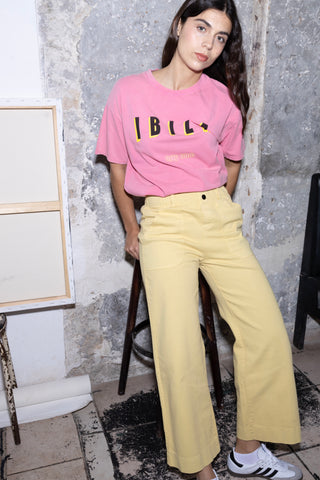 Pantalon wide leg taille élastiquée
