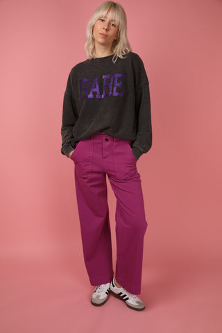 Pantalon wide leg taille élastiquée