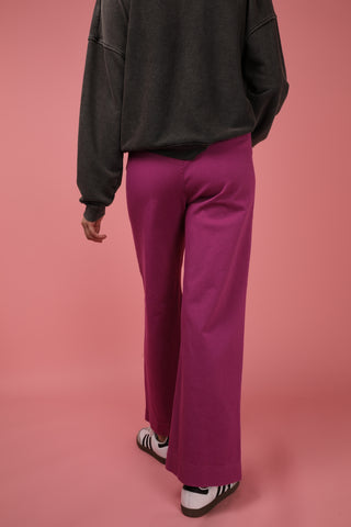 Pantalon wide leg taille élastiquée