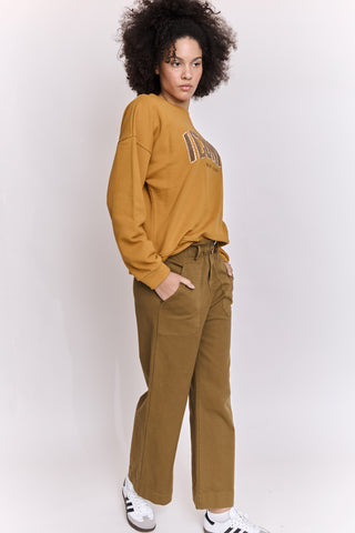 Pantalon wide leg taille élastiquée