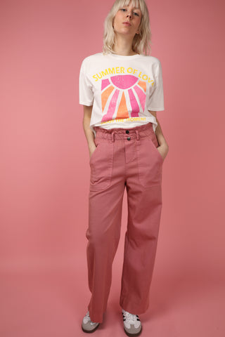 Jeans wide leg taille élastiquée