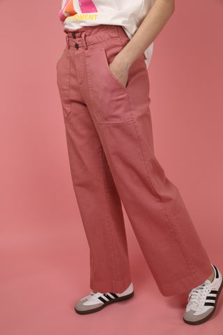 Jeans wide leg taille élastiquée