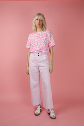 Jeans wide leg taille élastiquée