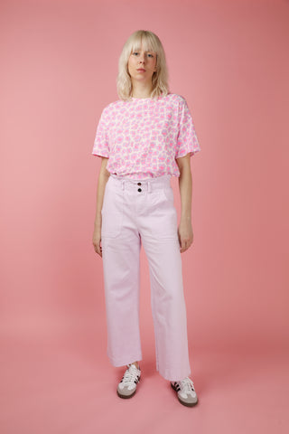 Jeans wide leg taille élastiquée
