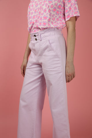 Jeans wide leg taille élastiquée