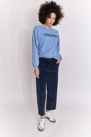 Pantalon magic en velours lisse